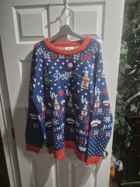 LA DODGERS Fun Holiday Knit Sweater